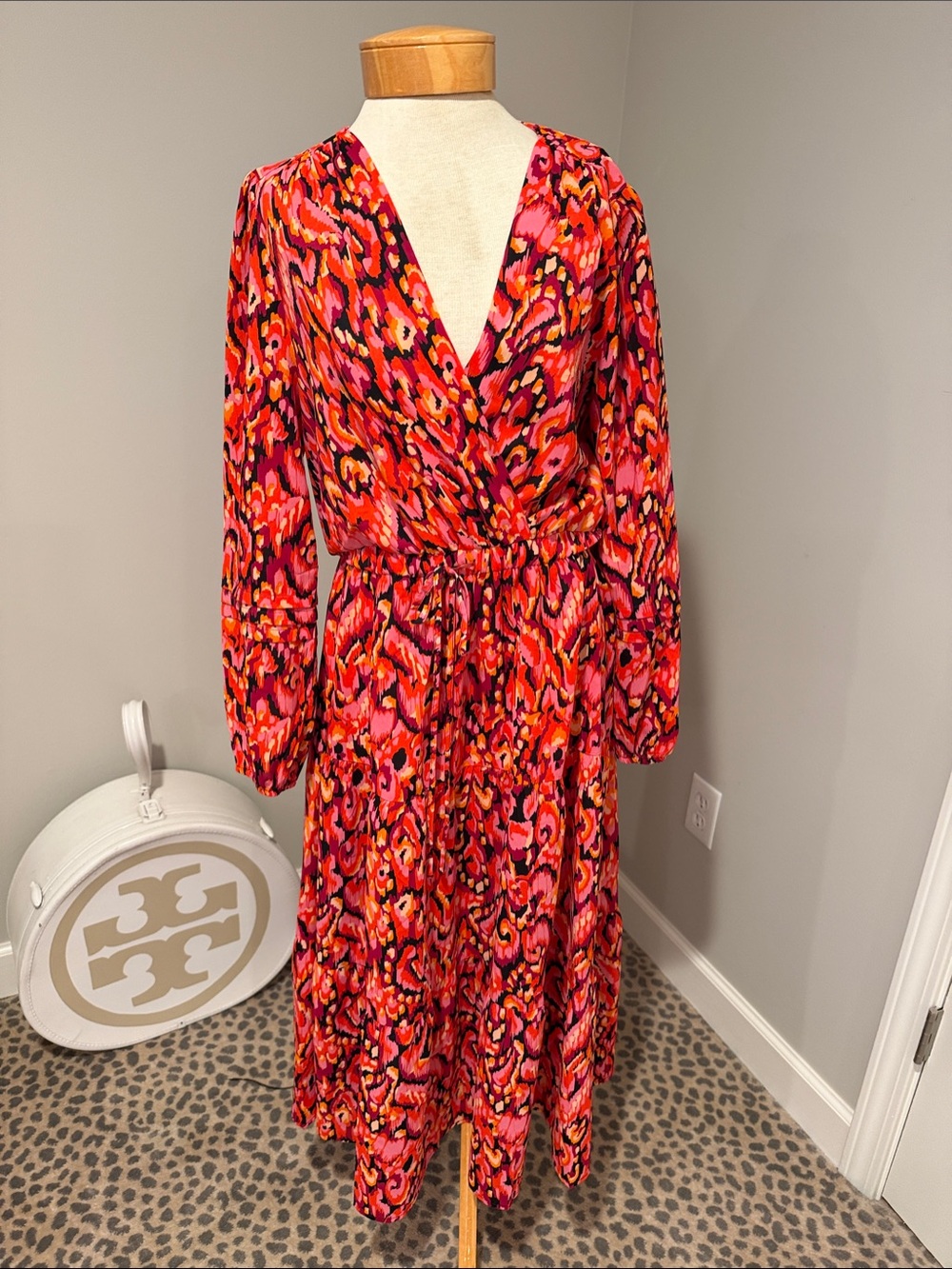 Pinch Pink and orange Printed Long-Sleeve Dress